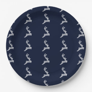Elegant Christmas Reindeer Holiday Decor Paper Plates