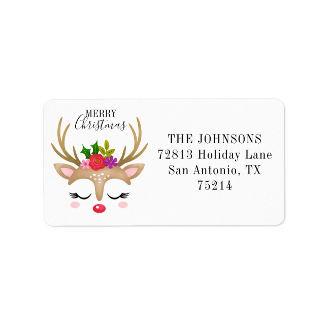 Elegant Christmas Reindeer  Label (Front)