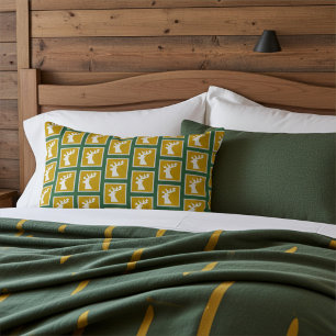 Elegant Christmas Reindeer Pattern Lumbar Pillow