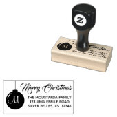 Elegant Christmas Return Address Stamp Ornament (Stamped)
