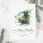 Elegant Christmas Sage Green Ornament Greeting Holiday Card<br><div class="desc">Feel free to contact me if you need any help or new item. I respond soon.</div>