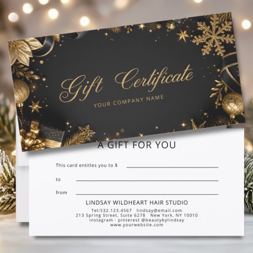 Elegant Christmas Salon Gift Certificate