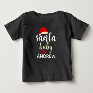  Elegant Christmas santa Baby Personalize Name  T-Shirt