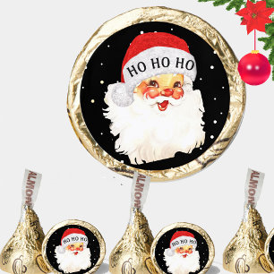 Elegant Christmas Santa Claus HO HO HO on Black Hershey®'s Kisses®