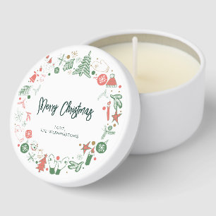 Elegant Christmas Script Family Mini Candle Favors