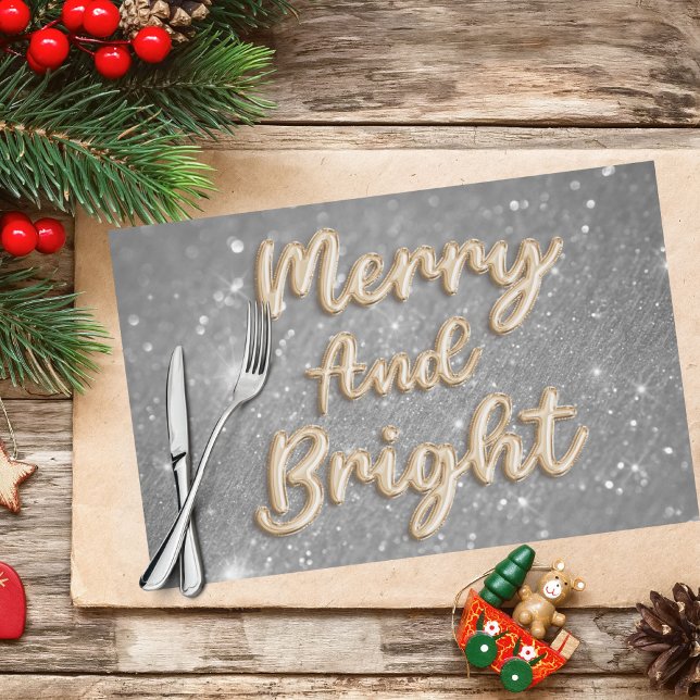 Elegant Christmas silver glitter Placemat (Creator Uploaded)