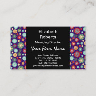 Elegant Christmas Ski Season Snowflakes Business Card
