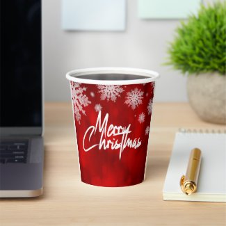 Elegant christmas snow flakes PAPER CUPS