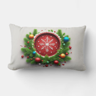 Elegant Christmas Snowflake Design Lumbar Pillow