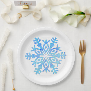 elegant christmas snowflake paper plates