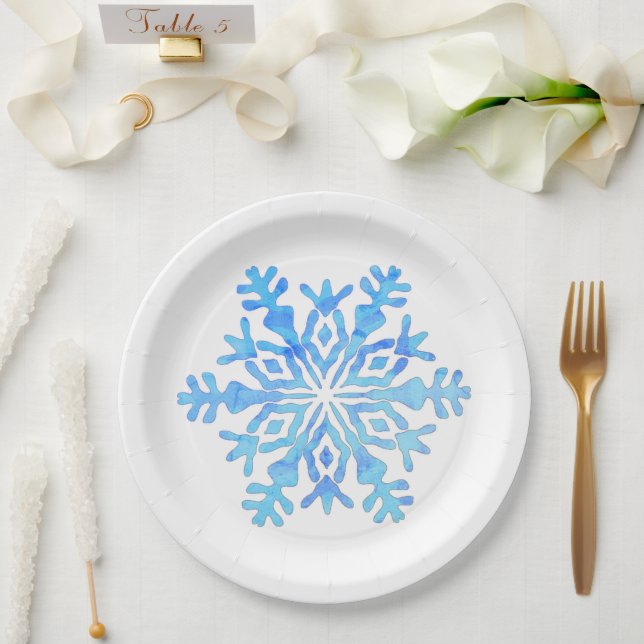 elegant christmas snowflake paper plates (Wedding)