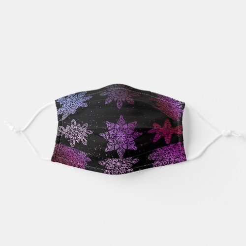 Elegant Christmas snowflake pattern holographic Adult Cloth Face Mask