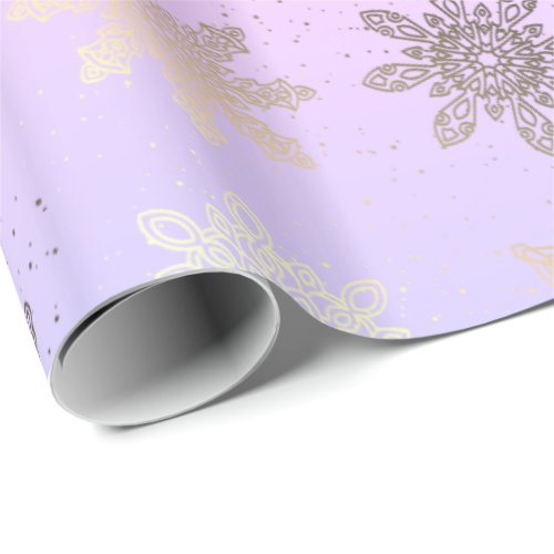 Elegant Christmas snowflake pattern holographic Wrapping Paper