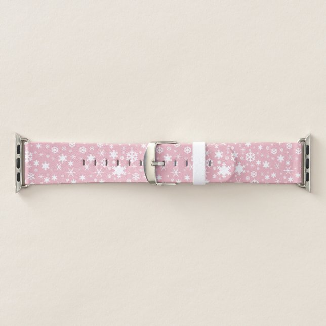 Elegant Christmas snowflake pattern pastel pink Apple Watch Band (Band)