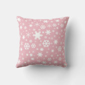 Elegant Christmas snowflake pattern pastel pink Throw Pillow | Zazzle