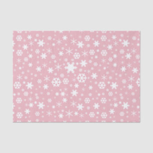 Elegant Christmas snowflake pattern pastel pink Tissue Paper