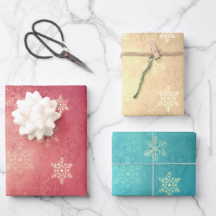 Elegant Christmas snowflake pattern Wrapping Paper Sheets
