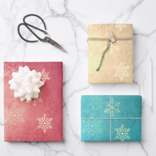 Elegant Christmas snowflake pattern    Wrapping Paper Sheets