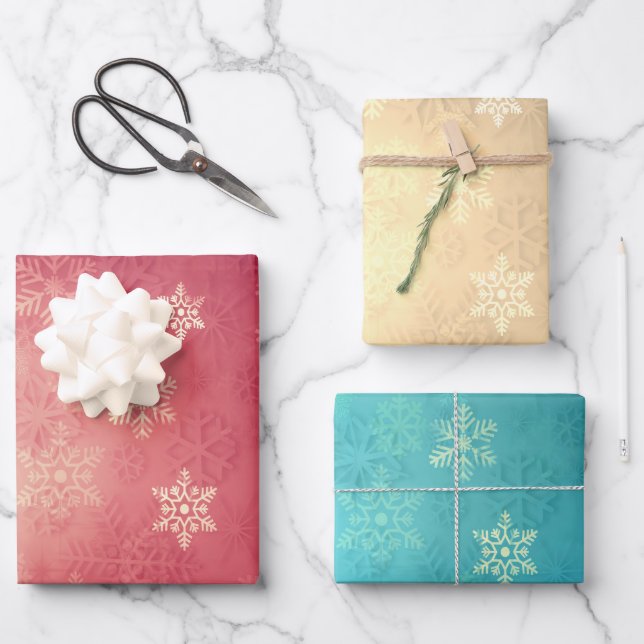 Elegant Christmas snowflake pattern    Wrapping Paper Sheets (Front)