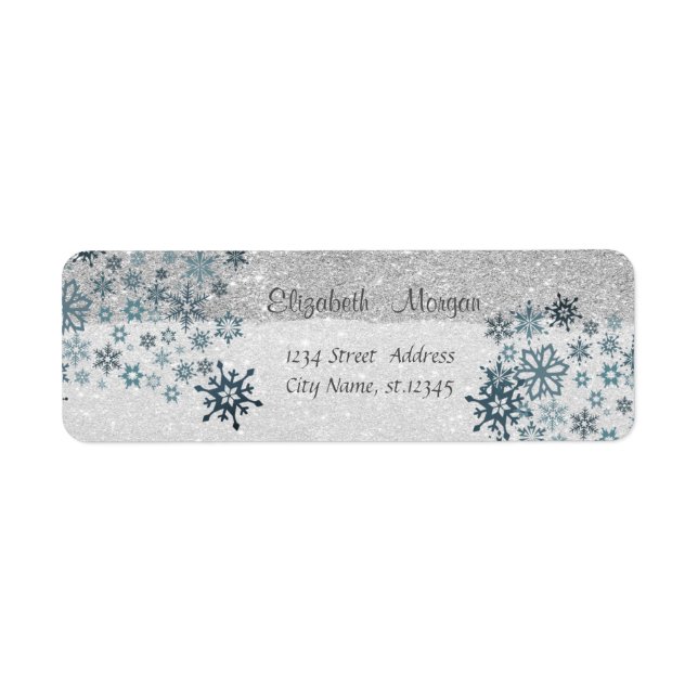 Elegant ,Christmas ,Snowflakes,Glittery Label (Front)