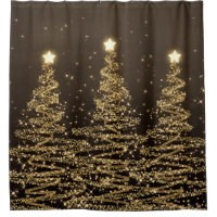 Elegant Christmas Sparkling Trees Gold