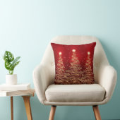 Elegant Christmas Sparkling Trees Red Throw Pillow (Chair)