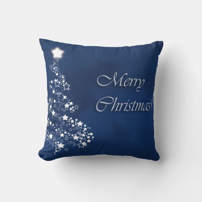 Elegant Christmas Sparkling Trees Throw Pillow (Front)