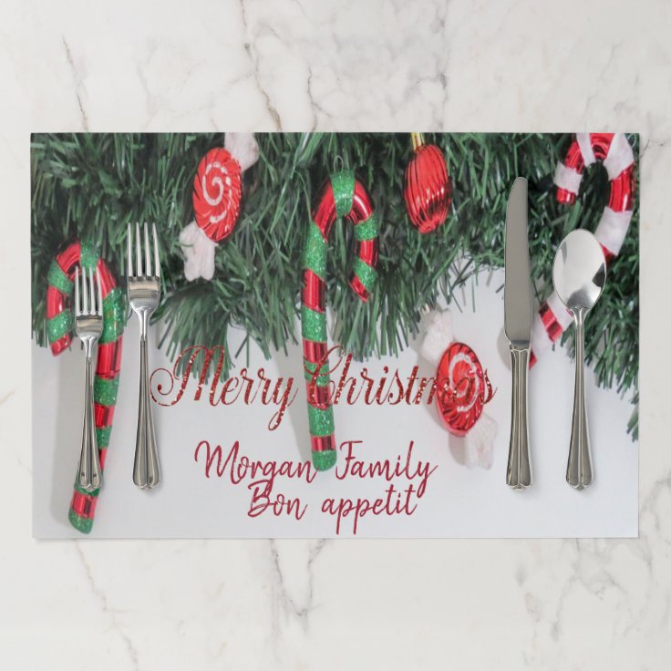 Elegant Christmas Sweets Holiday Paper Placemat Zazzle