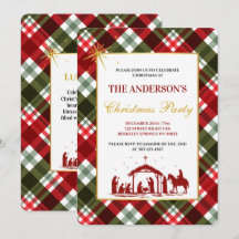 Elegant Christmas Tartan Plaid & Bible Verse Party