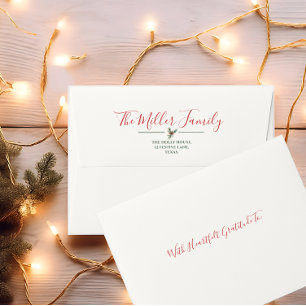 Elegant Christmas Thank You Envelopes Modern