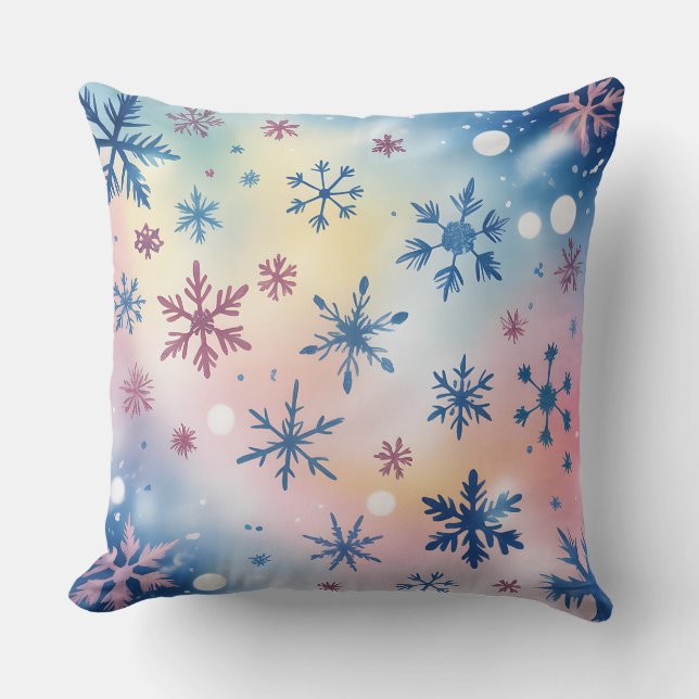 Elegant Christmas Throw Pillow– Red & Gold Holiday Throw Pillow (Front)