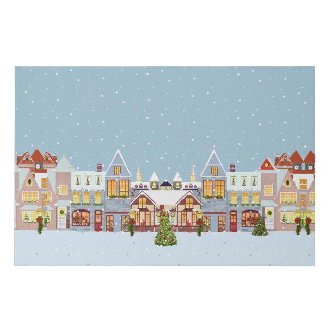 Elegant Christmas Town  Faux Canvas Print (Front)