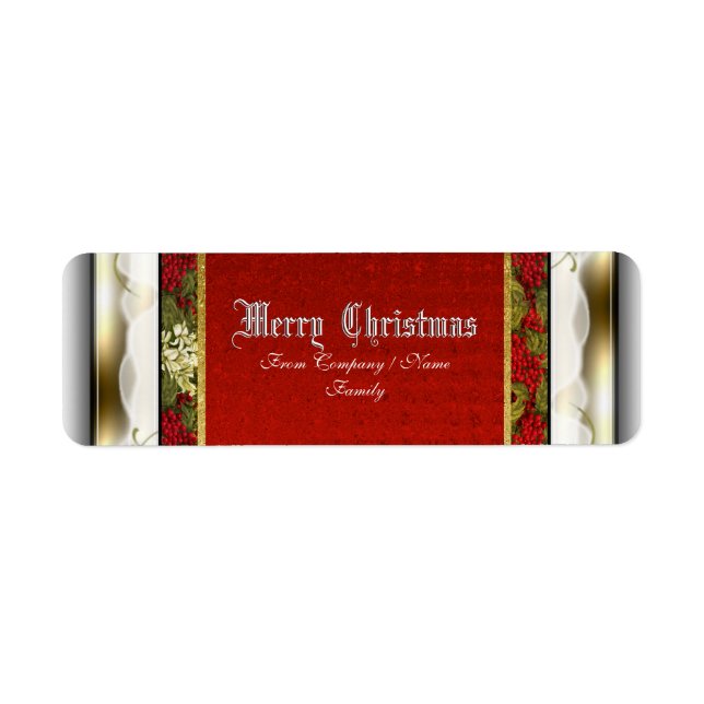 Elegant Christmas traditional snow Label (Front)