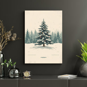 Elegant Christmas Tree Amidst Snowy Poster