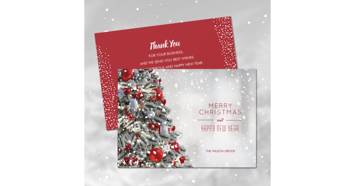 Elegant Christmas Tree Business Holiday Card Zazzle