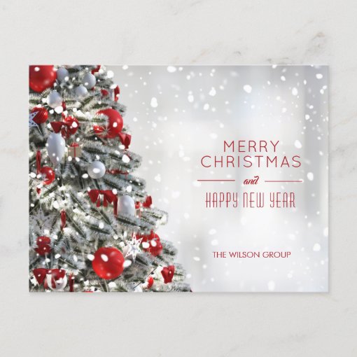 Elegant Christmas Tree Business Holiday Postcards Zazzle