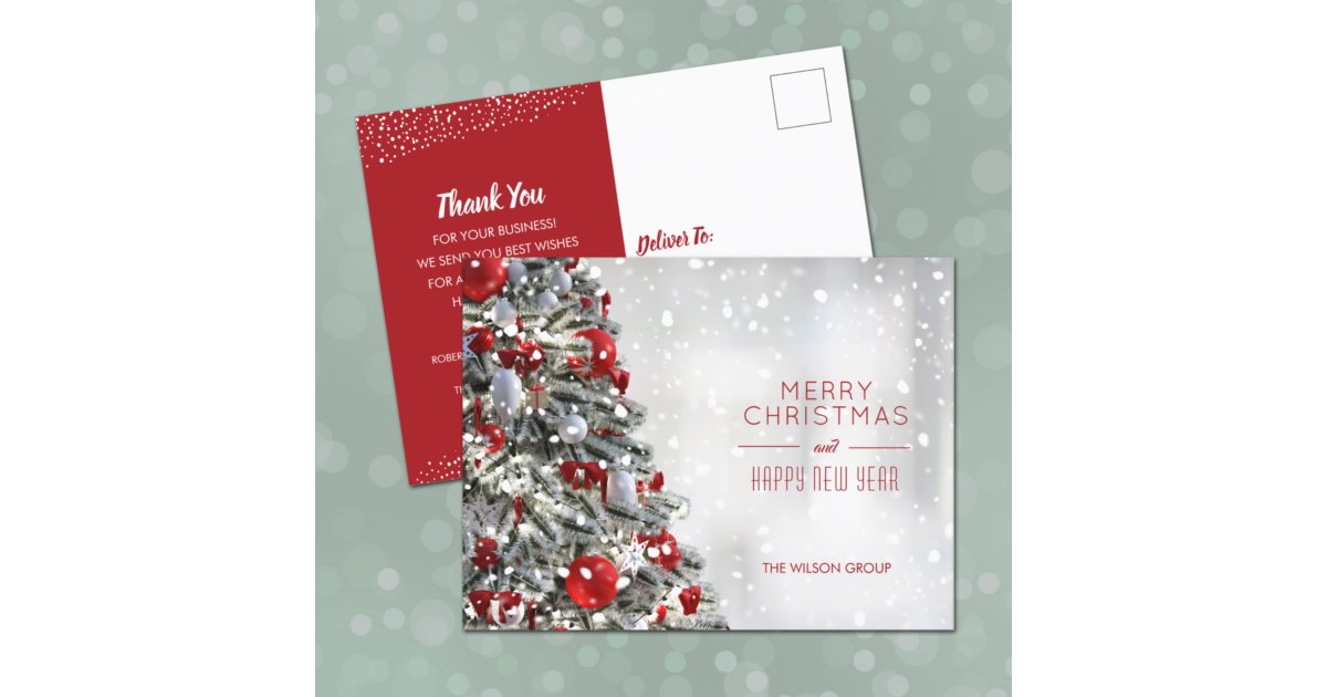 Elegant Christmas Tree Business Holiday Postcards Zazzle