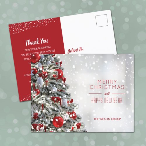 Elegant Christmas Tree Business Holiday Postcards