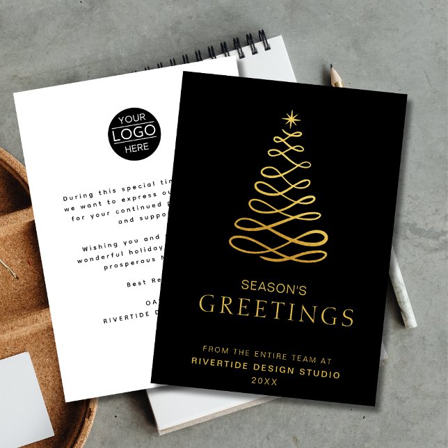 Elegant Christmas Tree Business Logo Corporate Holiday Card (Elegant Christmas Tree Business Logo Corporate Holiday Card )