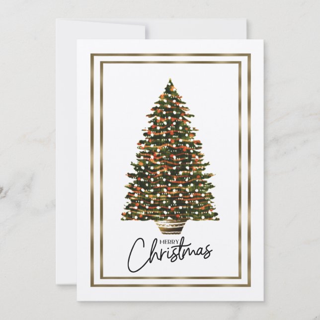 Elegant Christmas Tree Card  Merry Christmas (Front)