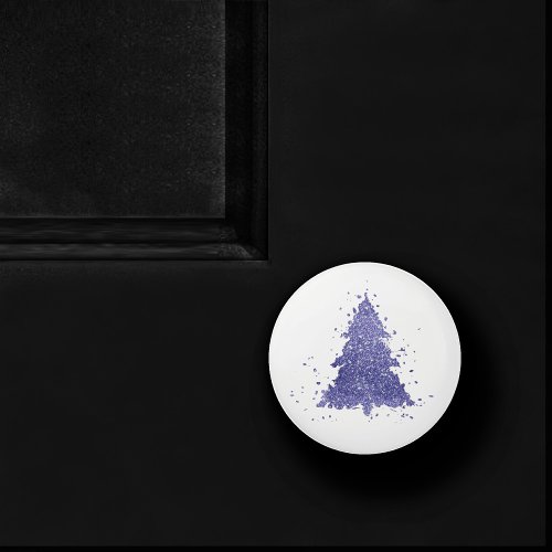 Elegant Christmas Tree  Charming Lavender Purple Ceramic Knob