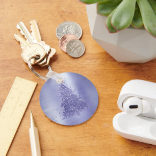 Elegant Christmas Tree   Charming Lavender Purple Keychain