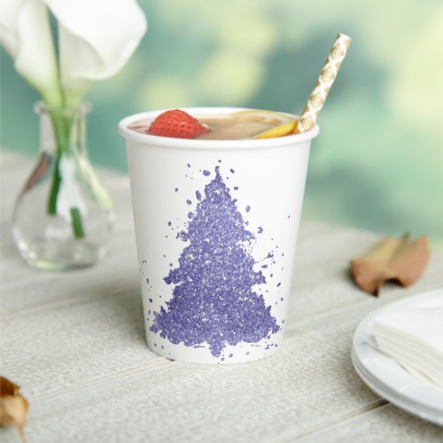Elegant Christmas Tree  Charming Lavender Purple Paper Cups