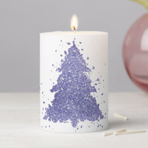 Elegant Christmas Tree   Charming Lavender Purple Pillar Candle
