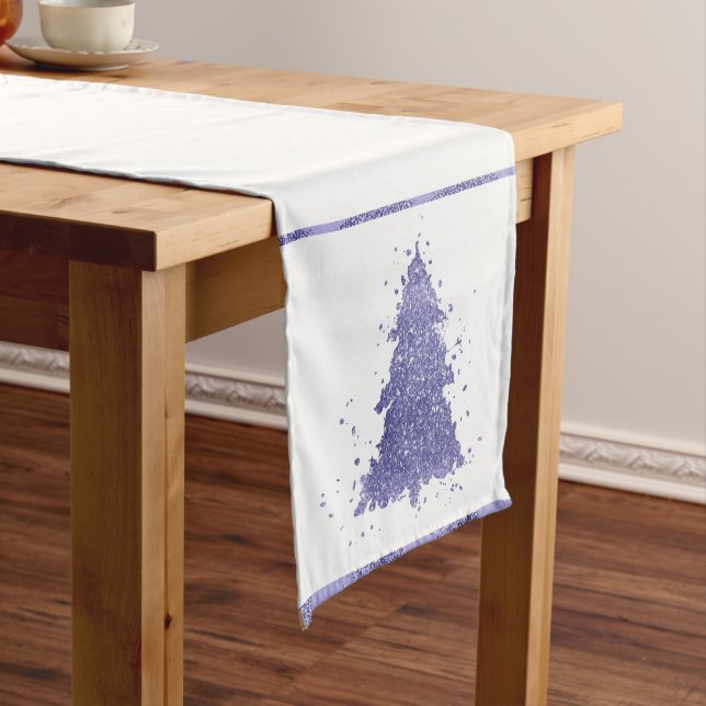 Elegant Christmas Tree | Charming Lavender Purple Short Table Runner (In Situ)