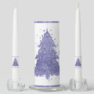 Elegant Christmas Tree Charming Lavender Purple Unity Candle Set