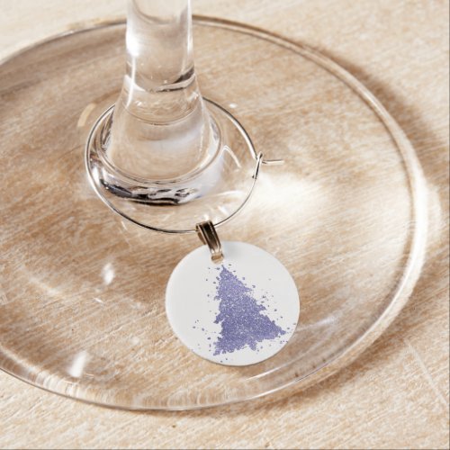 Elegant Christmas Tree  Charming Lavender Purple Wine Charm