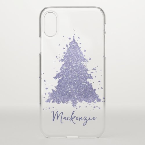 Elegant Christmas Tree  Charming Purple Custom iPhone XS Case