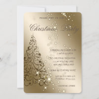 Elegant Christmas Tree, Christmas Party Invitation