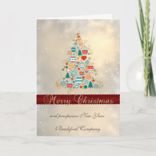 Elegant Christmas Tree,Colorful Balls,Corporate Holiday Card